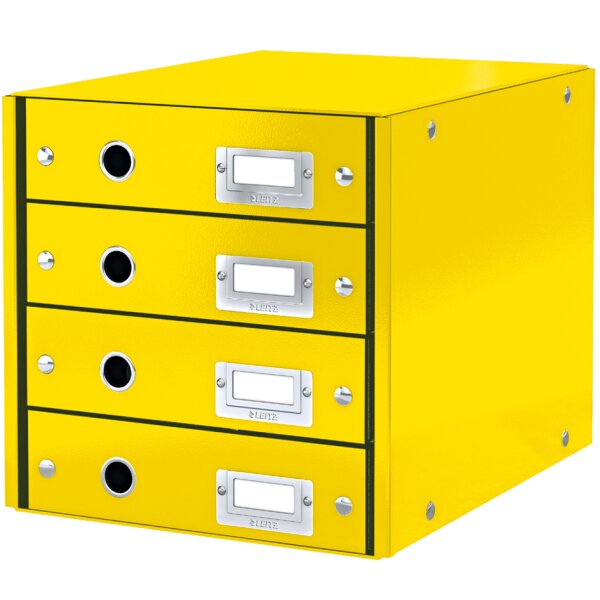 LEITZ Bloc de classement Click & Store WOW, 4 tiroirs, blanc