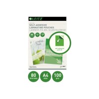 LEITZ Laminiertasche A4 33872 glanz, 80my, selbstkl. 100 Stk