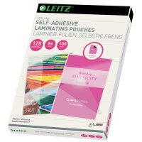 LEITZ Laminierfolientasche, DIN A4, selbstklebend, 250 mic