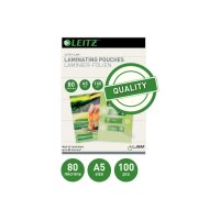 LEITZ Pochettes à plastifier A5 33817 brillant,...