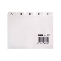 HAN Cartes-quides A-Z A7 987 gris 25 pcs.
