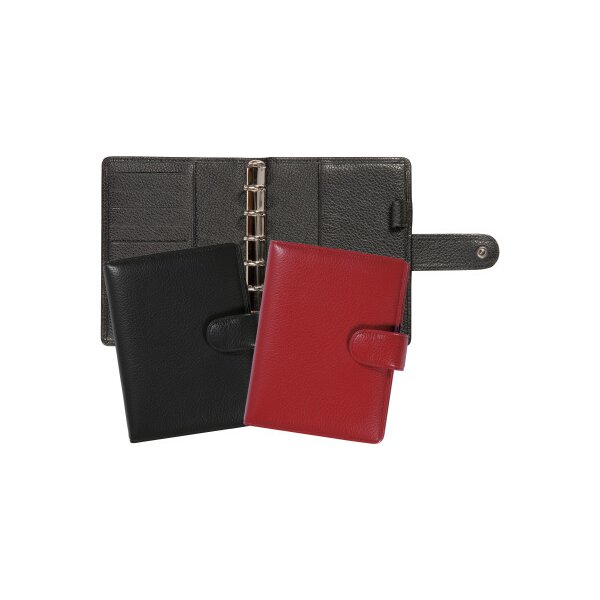 SUCCES Agenda Junior Ringbuch Cadiz 84236502U Leder schwarz 11x14.2cm
