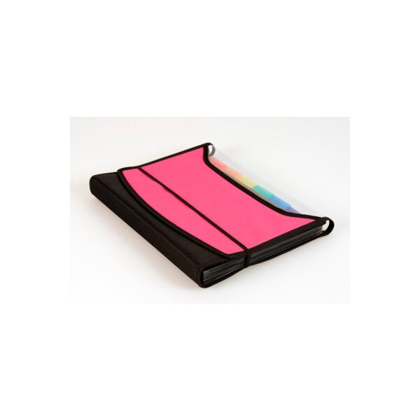 DUFCO Fächermappe SoftTouchNylon A4 51500.0382 himbeer/schwarz 13 Fächer