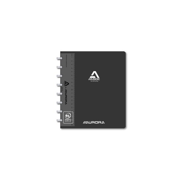 ADOC Cahier spirale Pap-Ex A5 4845.607 noir, quadrill&eacute;, 5mm 72 feuil.