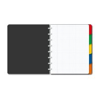 ADOC Cahier spirale Pap-Ex A5 4845.607 noir, quadrillé, 5mm 72 feuil.
