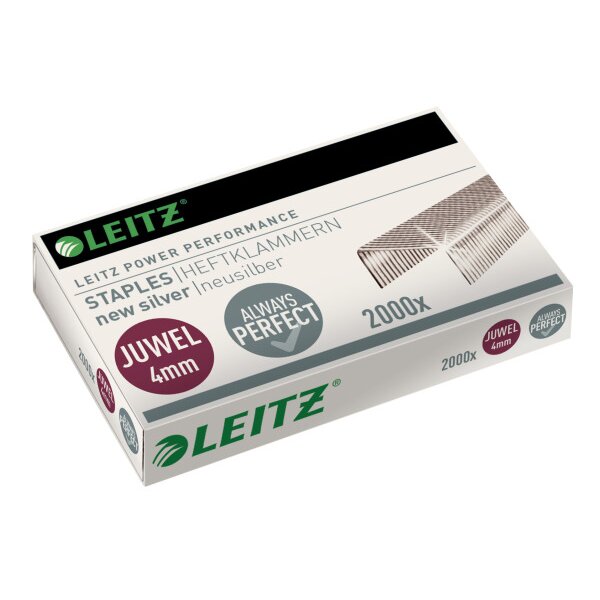 LEITZ Heftklammern Juwel 4mm 5641-00-00 Kupfer und Zink 2000 Stück