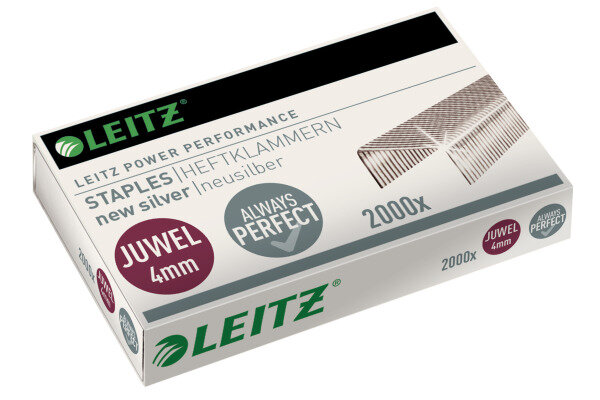 LEITZ Heftklammern Juwel 4mm 5641-00-00 Kupfer und Zink 2000 Stück