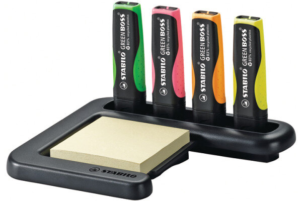 STABILO Textmarker GREEN BOSS 2-5mm 6070/04 4-couleurs, Set de table