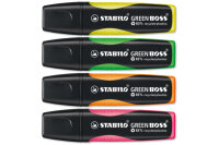 STABILO Textmarker GREEN BOSS 2-5mm 6070/04 4-couleurs,...
