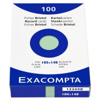 EXACOMPTA Fiches bristol, A6, uni, blanc