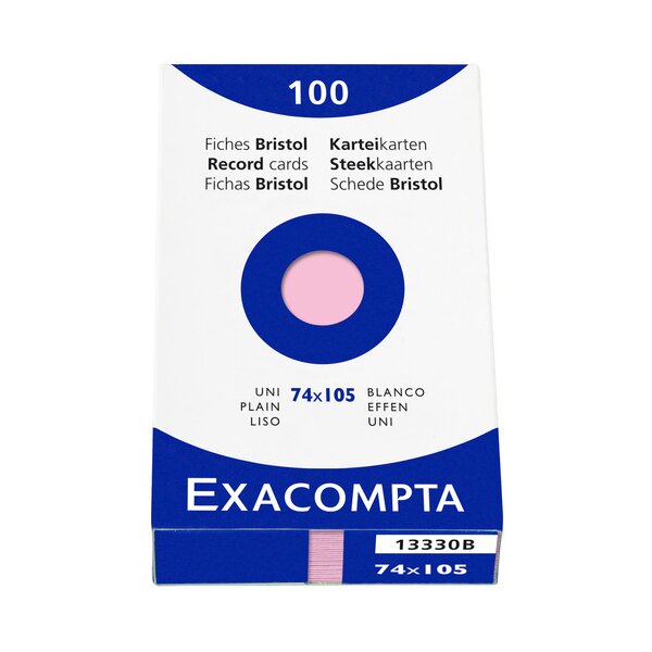 EXACOMPTA Fiches bristol, A7, ligné, blanc