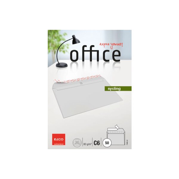 ELCO Enveloppe Office s/fen&ecirc;tre C6 74460.22 80g, recycling 50 pcs.