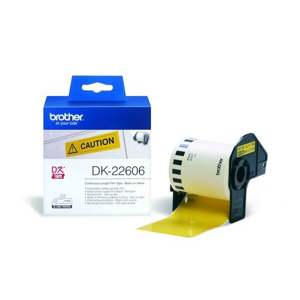 PTOUCH Endlos-Etiketten 62mmx15.24m DK-22606 QL-500/550 Film gelb Rolle