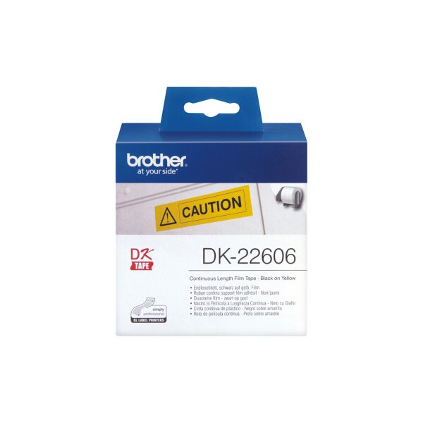 PTOUCH Endlos-Etiketten 62mmx15.24m DK-22606 QL-500/550 Film gelb Rolle