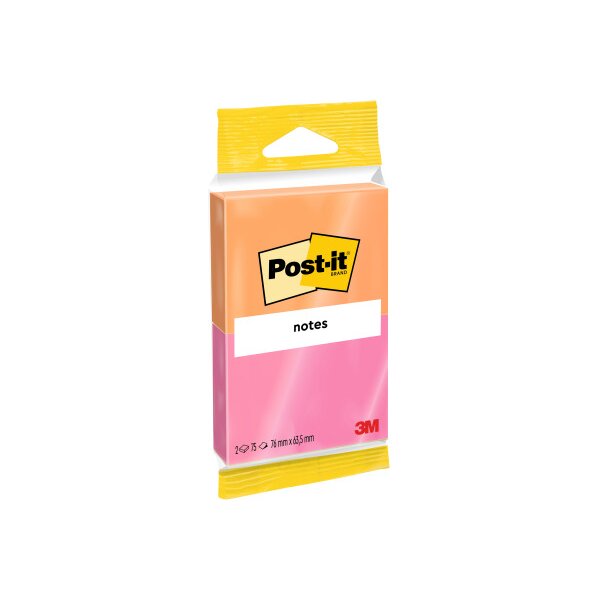 POST-IT Notes 76x63,5mm 6720-PO pink/orange 2x75 Blatt