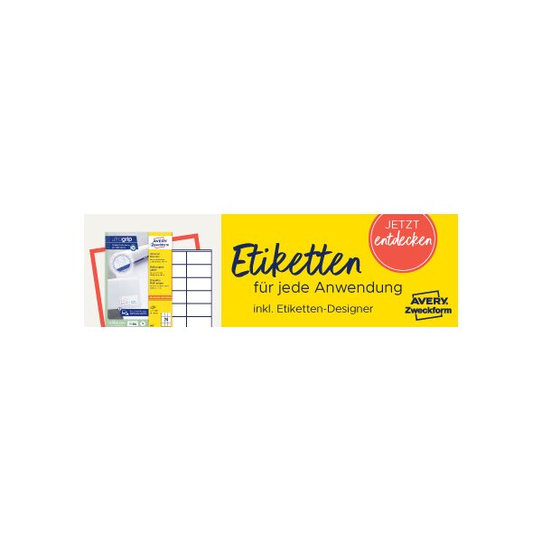 AVERY Zweckform Universal-Etiketten, 64,6 x 33,8 mm, weiss