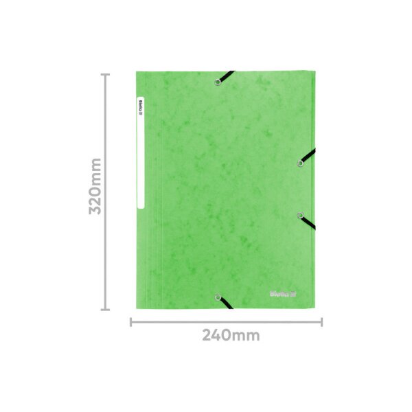 BIELLA Dossier ferm. Élastique A4 17840131U vert clair, 355gm2 200 flls.