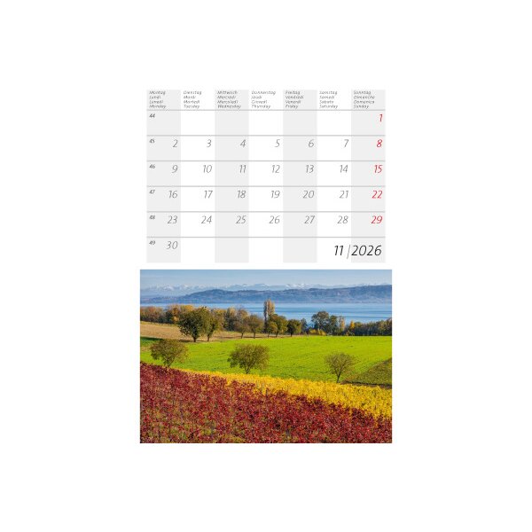 CALENDARIA Bildkalender 2026 9783036205366 Schweiz klein ML 14.8x22cm