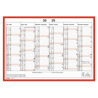 SIMPLEX Wandkalender 2026 4032140.26 6M/1S rot/weiss...