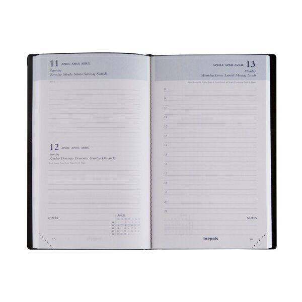 BREPOLS Agenda Breform Seta 2027 0.516.2120 1J/1P noir 10x16.5cm