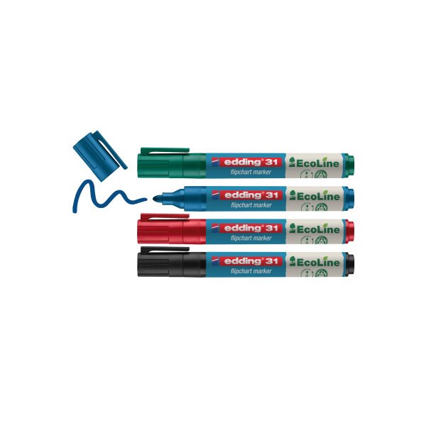 EDDING Flipchart Marker 31 1,5-3mm 31-E4 4er Etui