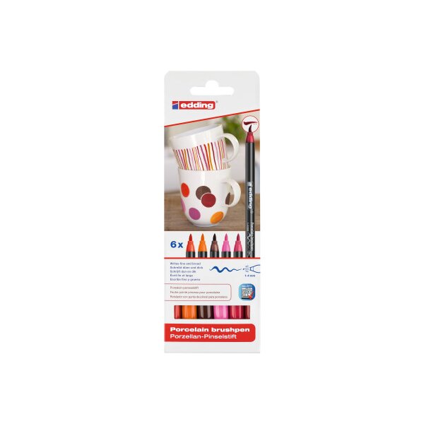 EDDING Porzellanmarker 4200 1-4mm 4200-E6-Warm 6 Warm Colours