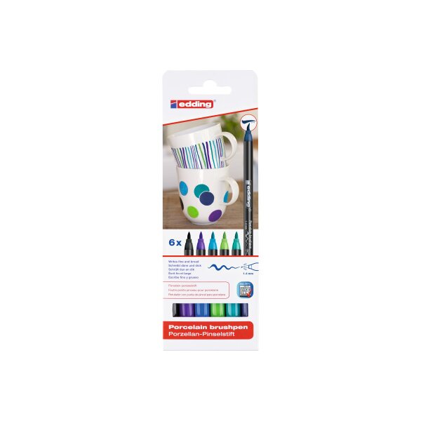EDDING Porzellanmarker 4200 1-4mm 4200-E6-Cool 6 Cool Colours