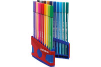 STABILO Fasermaler Pen 68 6820-04 20er Color Box rot blau
