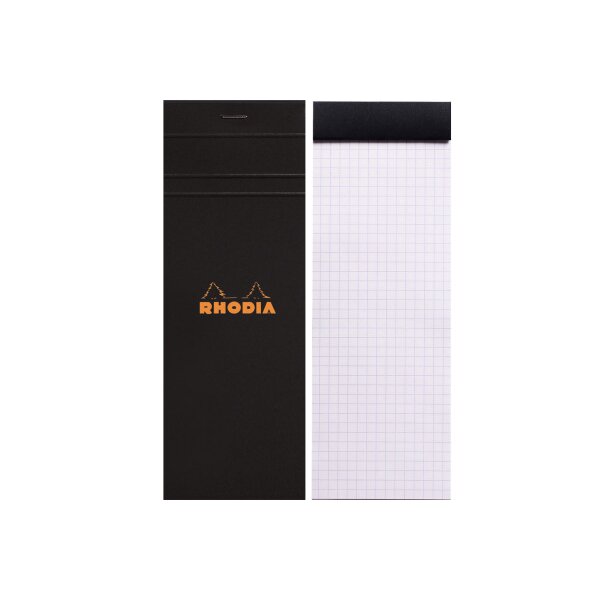RHODIA Bloc notes noir 74x210mm 82009C quadrillé 80 feuilles