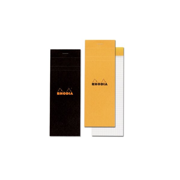 RHODIA Bloc notes noir 74x210mm 82009C quadrillé 80 feuilles
