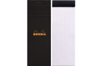 RHODIA Bloc notes noir 74x210mm 82009C quadrillé...