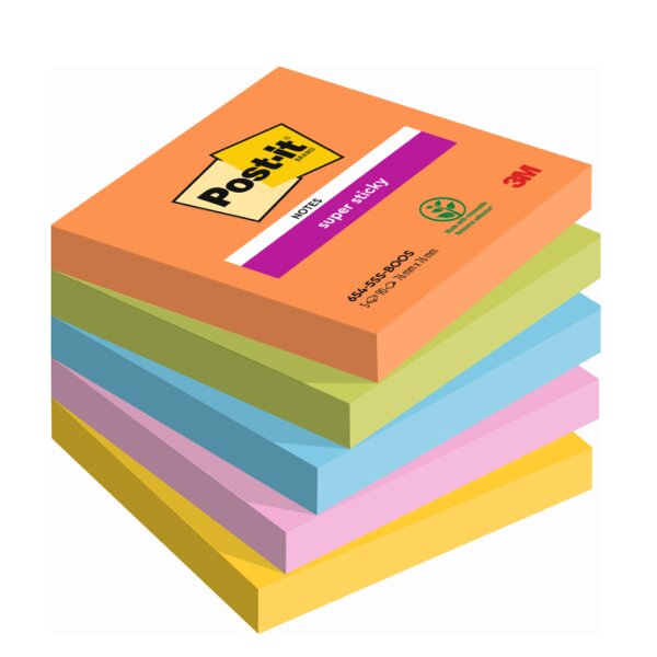 Post-it Haftnotizen super sticky notes, 76 x 76 mm, Boost