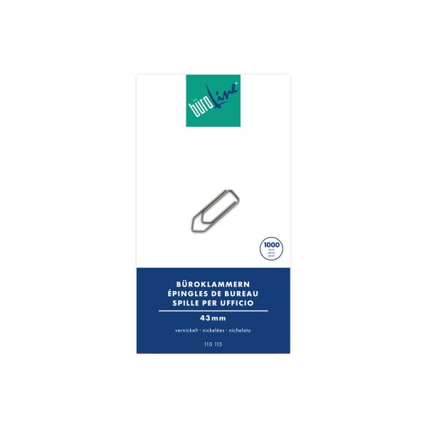 BÜROLINE Trombones no.5 110115 nickelé, 43mm 1000 pcs.