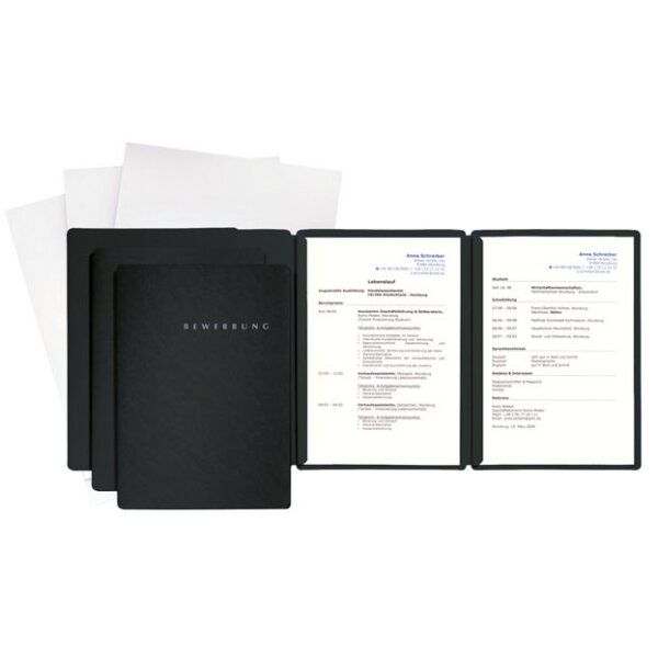 PAGNA Bewerbungs-Set Special, DIN A4, schwarz, 3-teilig