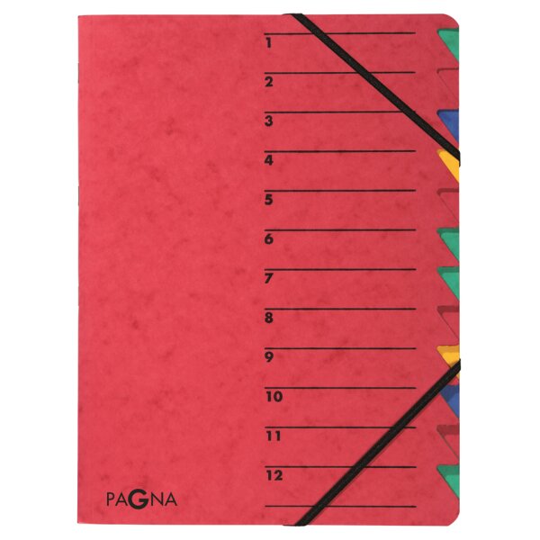 PAGNA trieur EASY, A4, carton, 12 compartiments, jaune