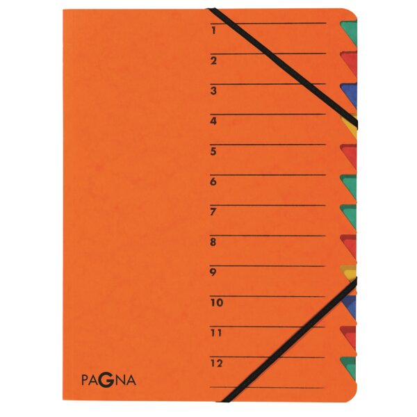 PAGNA trieur EASY, A4, carton, 12 compartiments, jaune