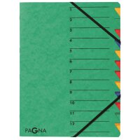 PAGNA trieur EASY, A4, carton, 12 compartiments, jaune