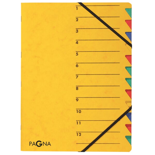 PAGNA trieur EASY, A4, carton, 12 compartiments, orange