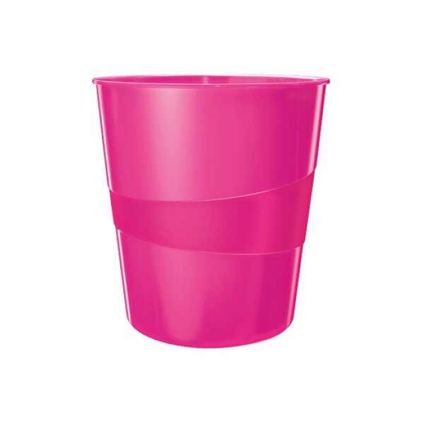 LEITZ Corb. à papier WOW 15 litre 52781023 pink