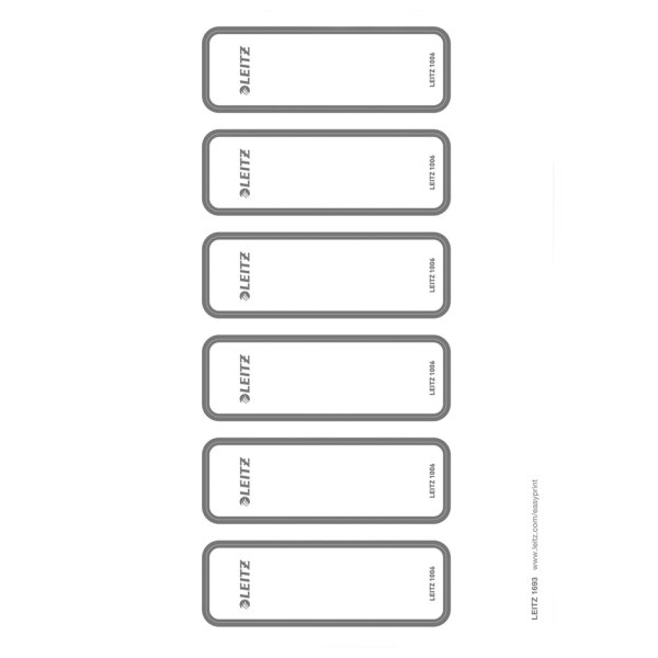 LEITZ Ordnerrücken-Etikett, 46 x 111 mm, kurz, breit, grau