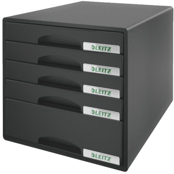 LEITZ Schubladenbox Plus, 5 Schübe, grau