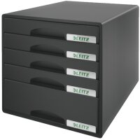 LEITZ Schubladenbox Plus, 5 Schübe, grau