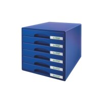 LEITZ Schubladenbox Plus blau 52120035 6 Fächer