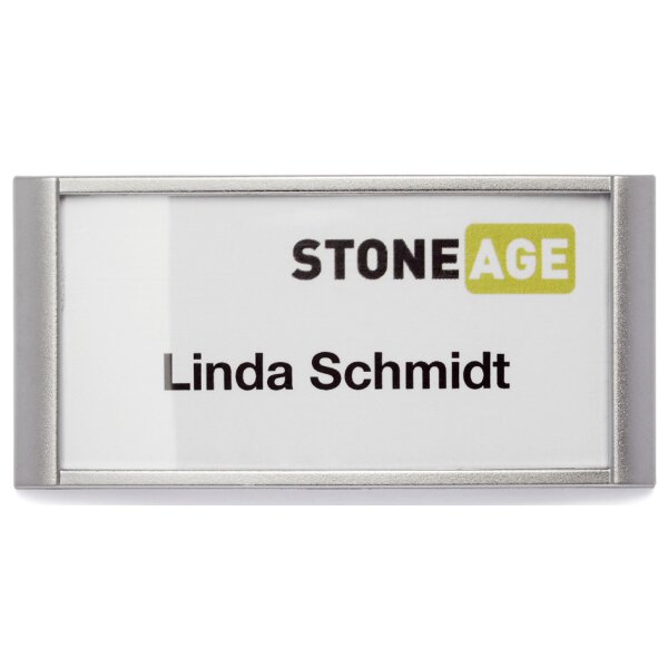 DURABLE Badge CLASSIC, &agrave; aimant, 74 x 34 mm, argent