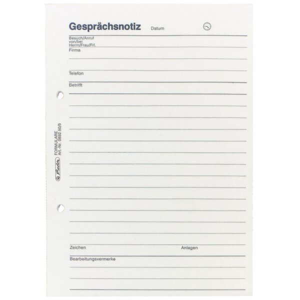 herlitz Gesprächsnotizblock DIN A5, 50 Blatt
