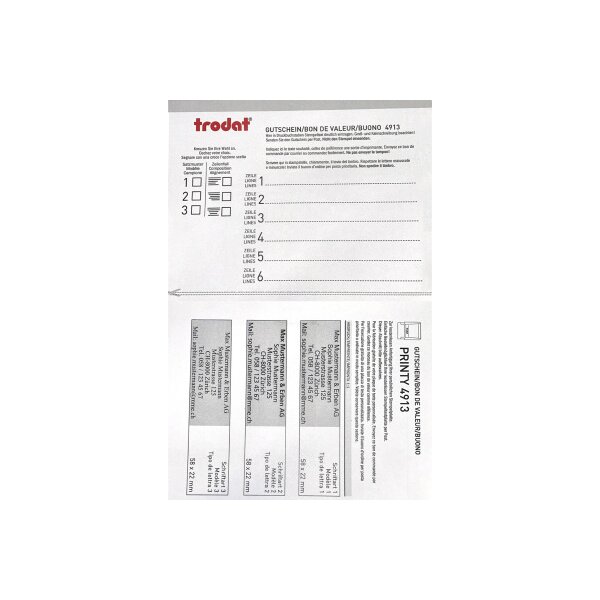 TRODAT Bons TP114993 pour 4913S