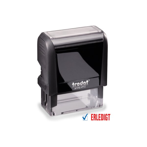 TRODAT Tampon Erledigt 4912ERLEDIGT bleu/rouge 47x18mm
