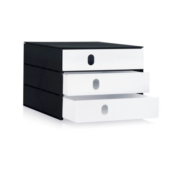 STYRO Schubladenbox styroval pro 14-8050.92 schwarz/weiss 3 Schubladen