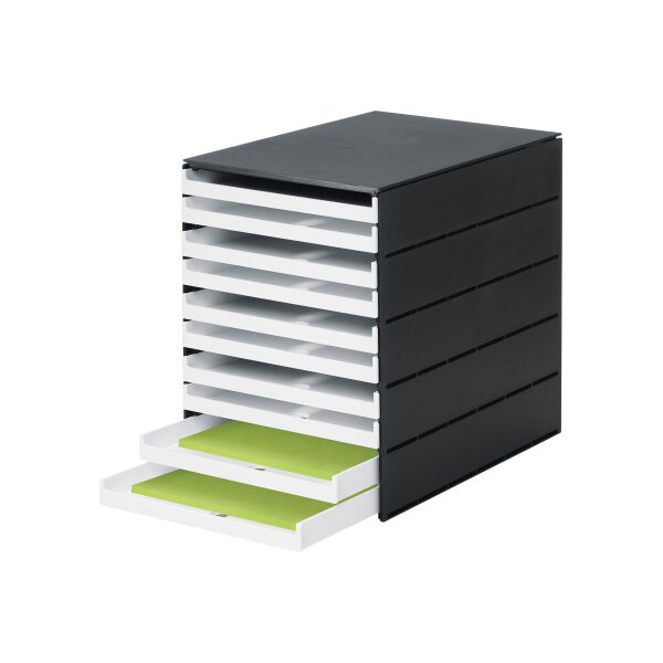 STYRO Schubladenbox styroval pro 14-8002.92 schwarz/weiss 10 Schubladen