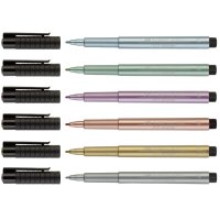 FABER-CASTELL Tuschestift PITT artist pen, blau metallic